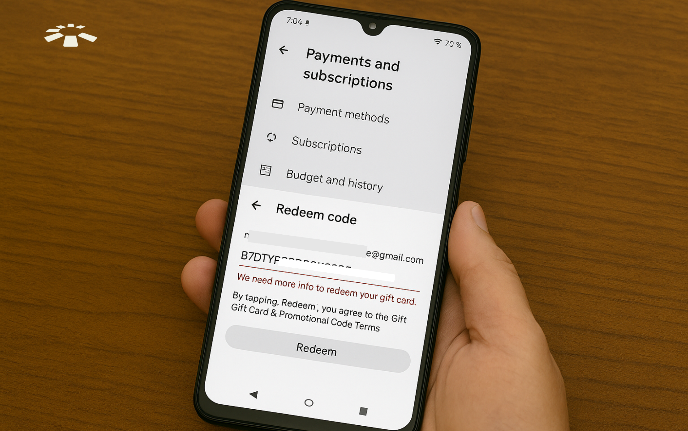 Google Play's "Payments and Subscriptions" page