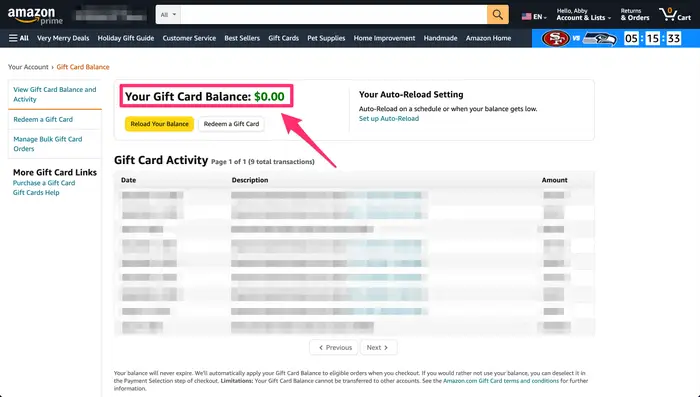 An image of the Amazon website.