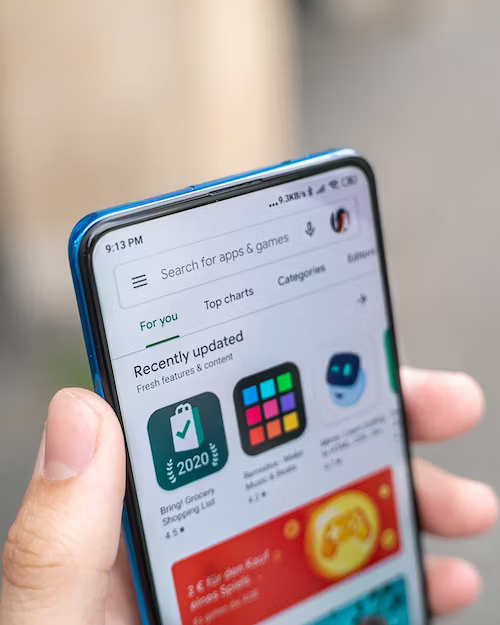 An image of the Google play store application.