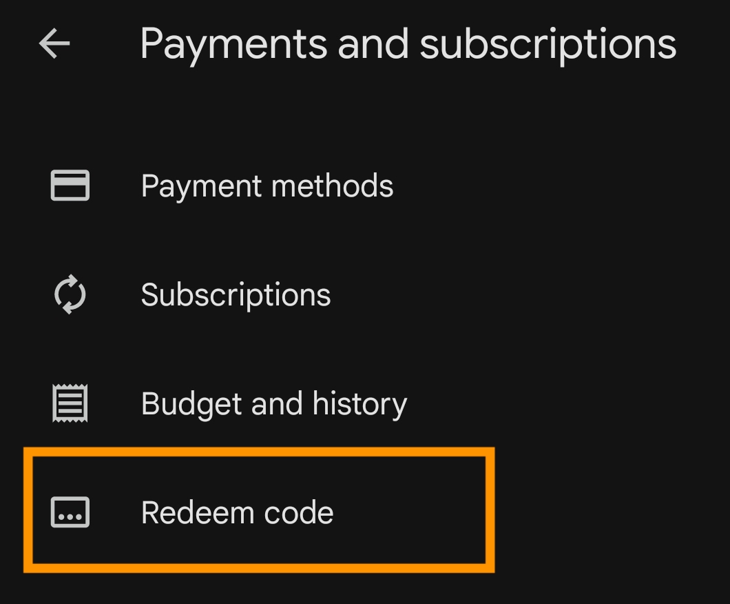 Redeem goggle play gift card step 4