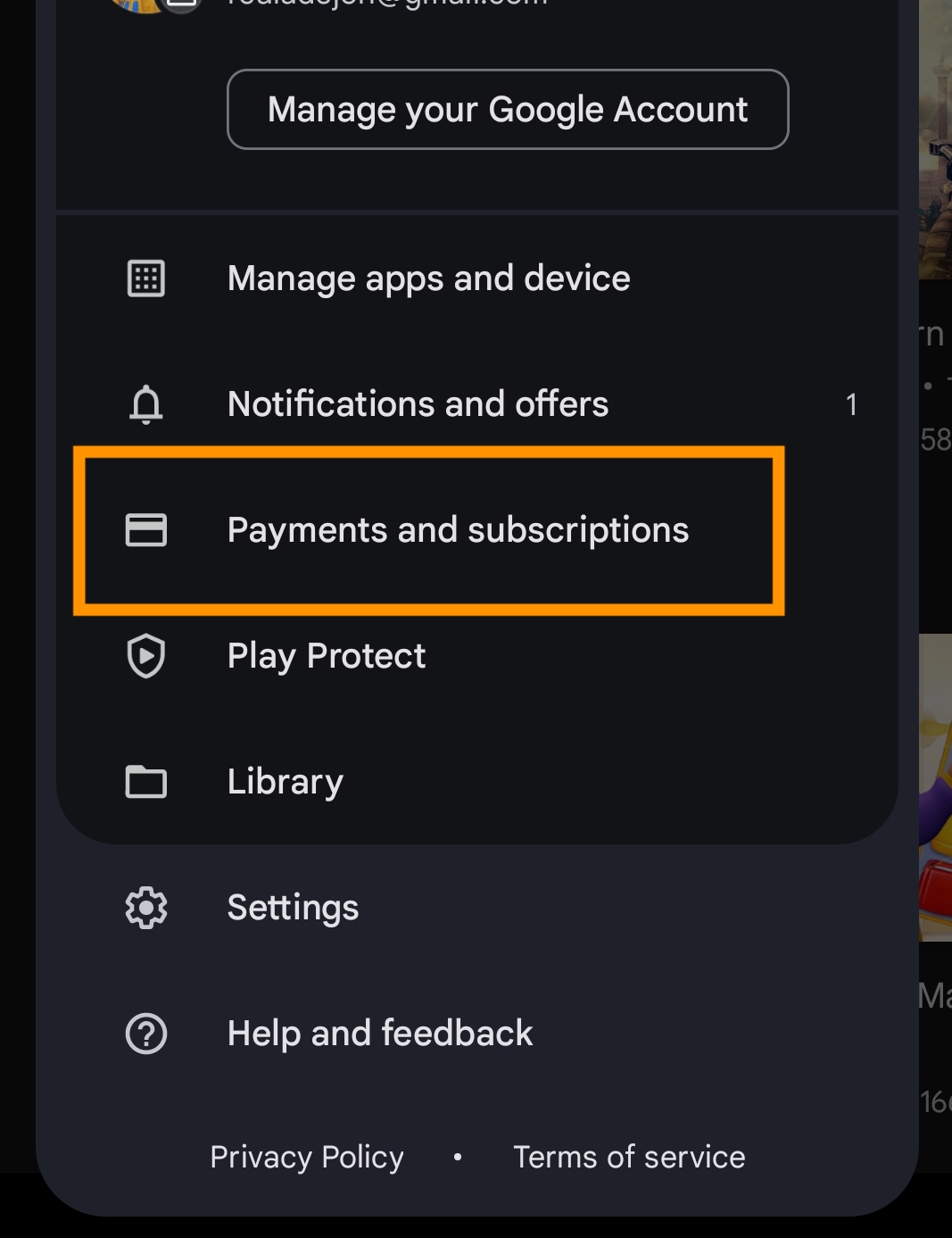 Redeem goggle play gift card step 3