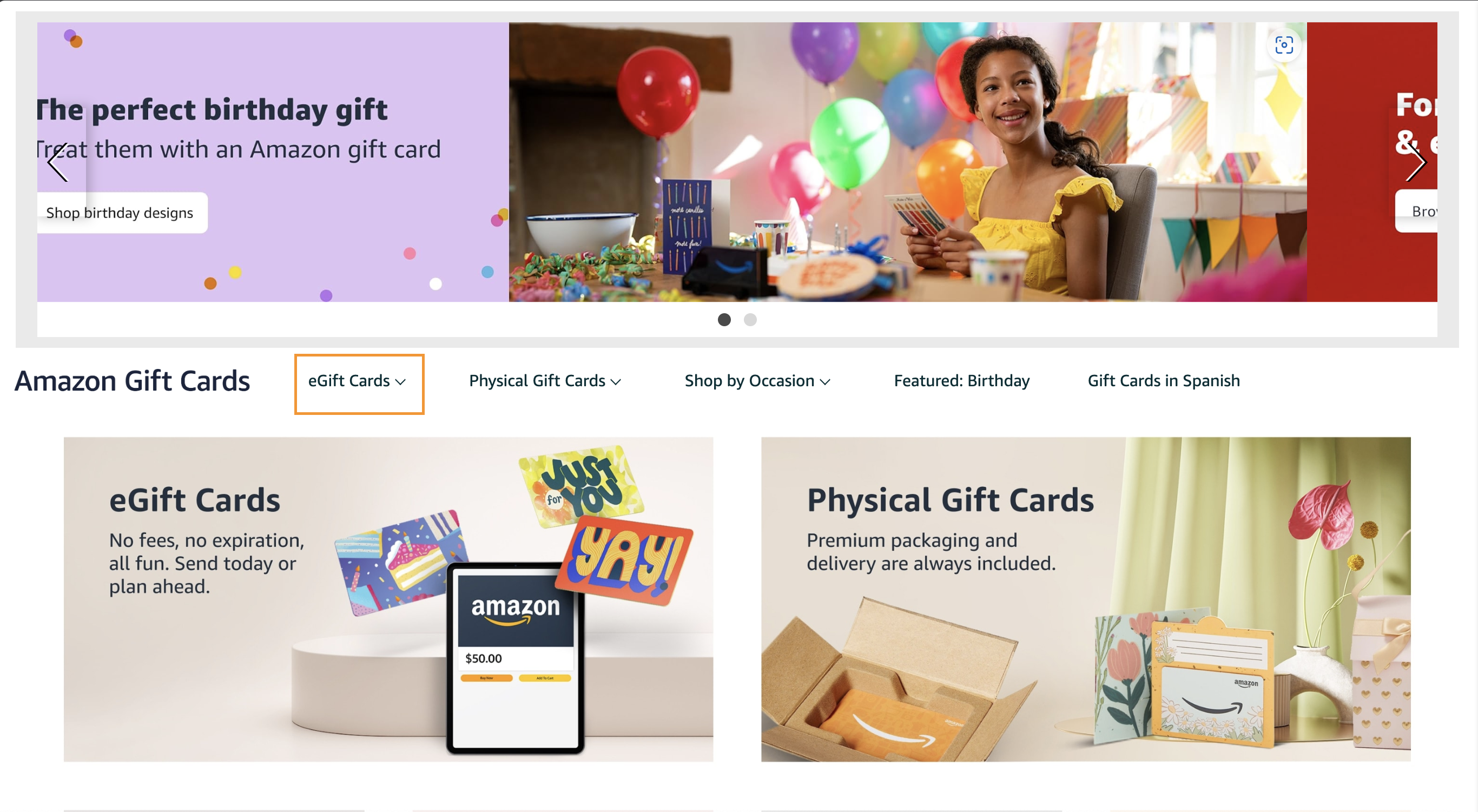 Step 3: Select an eGift Card